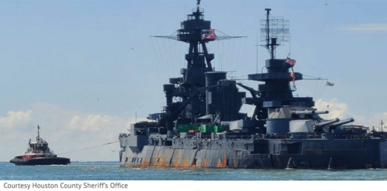 Battleship Uss Texas Transits To Galveston For Dry Docking Gulf Copper